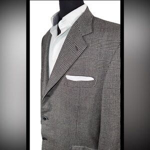 BRIONI NOMENTANO PURE ESCORIAL WOOL FLANNEL GLEN PLAID SPORT COAT 44